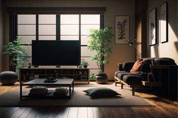 design family room japan style. Generative AI