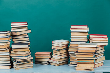 stacks of old educational books library university school education