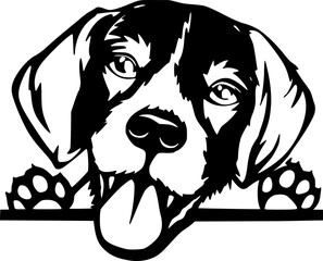 Beagle Smiling Dog Breed Logo .SVG .PNG Clipart Vector Cricut Cut Cutting