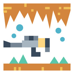 Cave diving flat icon style