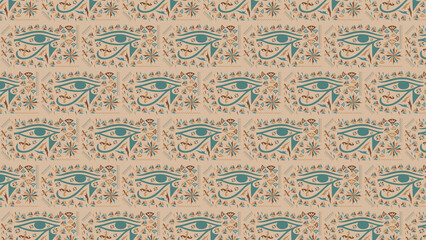 Fototapeta premium Ancient Egypt/ Pharaonic illustrations - Ornamental Geometrical pattern – (wallpaper, desktop, cover, background, decorations)