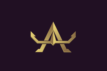 Logo letter a crowned luxury