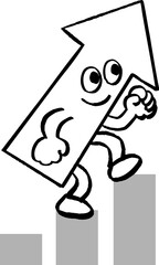 階段を上がる矢印