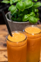 carrot, orange and mango smoothie, Berlin, Federal Republic of Germany