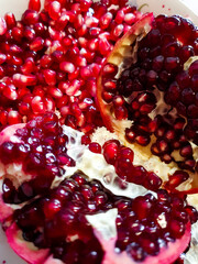 pomegranate seeds close up