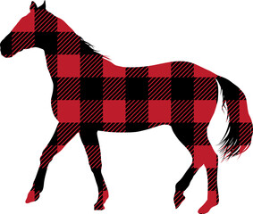 Obraz premium Plaid Horse Animal Vector illustration set. two layers. Animal Silhouette Art. For svg cut, cricut.Farmhouse Svg - Pattern Svg