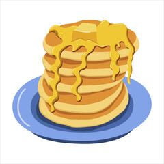 Pancakes on a plate. vector illustration on a white background