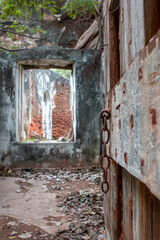 Fototapeta na wymiar Jaffna, Sri Lanka - March 6th, 2022 : The abandoned old Kachcheri or Dutch Secretariat in Jaffna, Sri Lanka