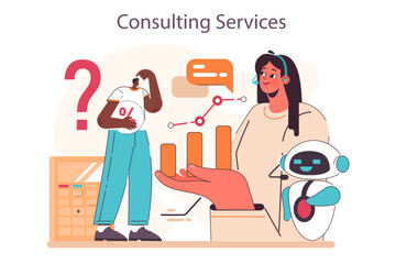 Passive income in the internet. Character making money on consulting