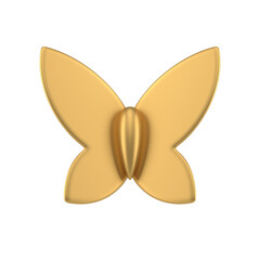 Butterfly premium metallic abstract bow for holiday decorative design 3d icon realistic illustration