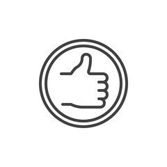 Thumb up gesture line icon