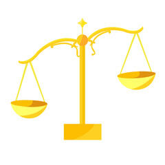 beautiful golden libra scales vector illustration
