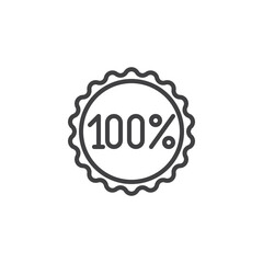 100 guarantee line icon