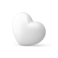 White heart love balloon symbol premium romantic decorative air design 3d icon realistic illustration