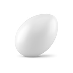 Easter egg white glossy chicken protein product present for holiday celebration 3d icon