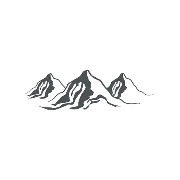 Mountain landscape silhouette vector illustration. Mountain icon.