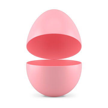 Pink Easter Egg Open Container For Present Storage Decorative Design Element 3d Icon