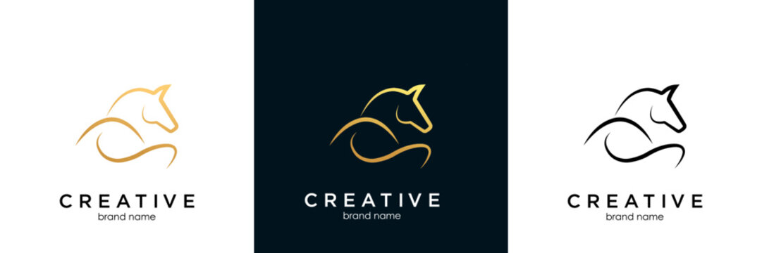 Horse Elegant Logo Symbol Vector, Simplicity Line Art Concept