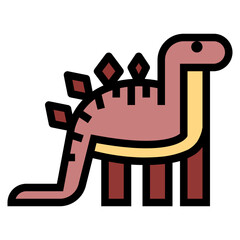 stegosaurus filled outline icon style