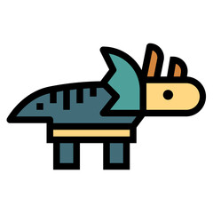 triceratops filled outline icon style