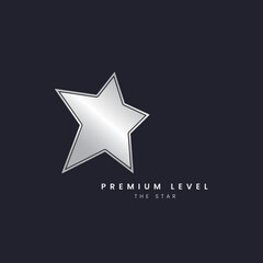 a silver star logo and icon template, silver vector star use as icon, object, element, symbol, and logo of company.
