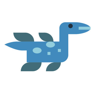 pliosaurus flat icon style