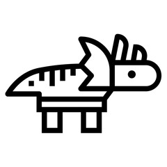 triceratops line icon style