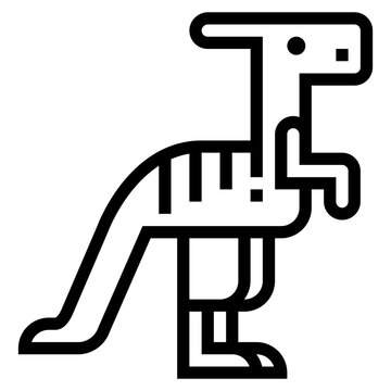 parasaurolophus line icon style