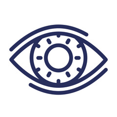 eye line icon isolated on white
