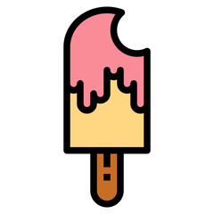 ice cream filled outline icon style