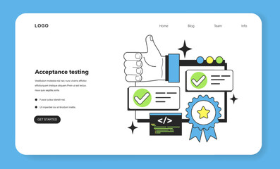Acceptance testing level web banner or landing page. Software testing
