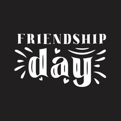 Friendship day vector with elements and colorful text.