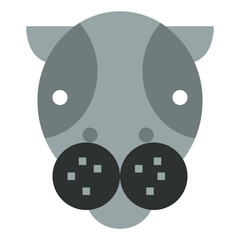 hippopotamus flat icon style