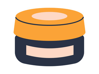 Vector cosmetic cream jar. Beauty and skincare. Product package in flat design.