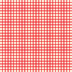 Red checkered service cover. Cotton tablecloth, napkin.