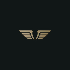 Wing look T logo. Eagle icon.