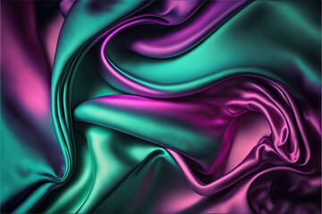 purple and blue cyan soft silk folding beautiful soft shiny background wallpaper 4k generative ai