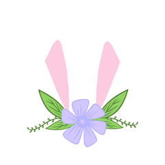 Rabbit Ears With Purple Flower