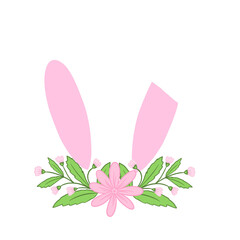Rabbit Ears With Elegant Flower