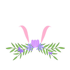 Cute Rabbit Ears With Flower