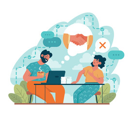 Job interview concept. Idea of recruitment and hiring procedure