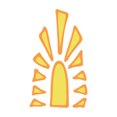 Naklejka premium Hand drawn abstract sun symbol. Summer doodle. Single vector element for design
