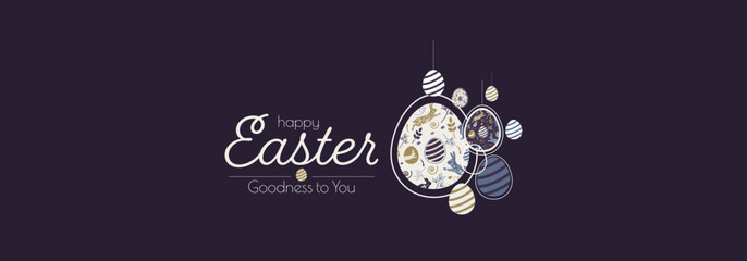 Happy Easter card. Modern minimal design. Flat vector illustration.