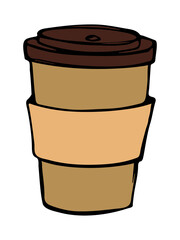 Cute cup of tea or coffee illustration. Simple cup clipart. Cozy home doodle