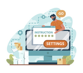 Setting and optimization concept. Idea of improvement and customization