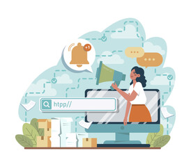 Subscription concept. A reminder for new social media content