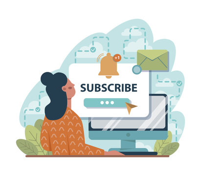 Subscription concept. A reminder for new social media content
