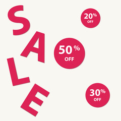 sale letters and discount bubbles 