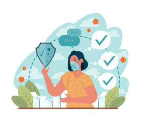 Virus protection. Barrier for dangerous viruses and bacteria. Virus pandemic