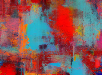 Obraz na płótnie Canvas abstract red and blue colorful background texture backdrop paint painting, generative ai